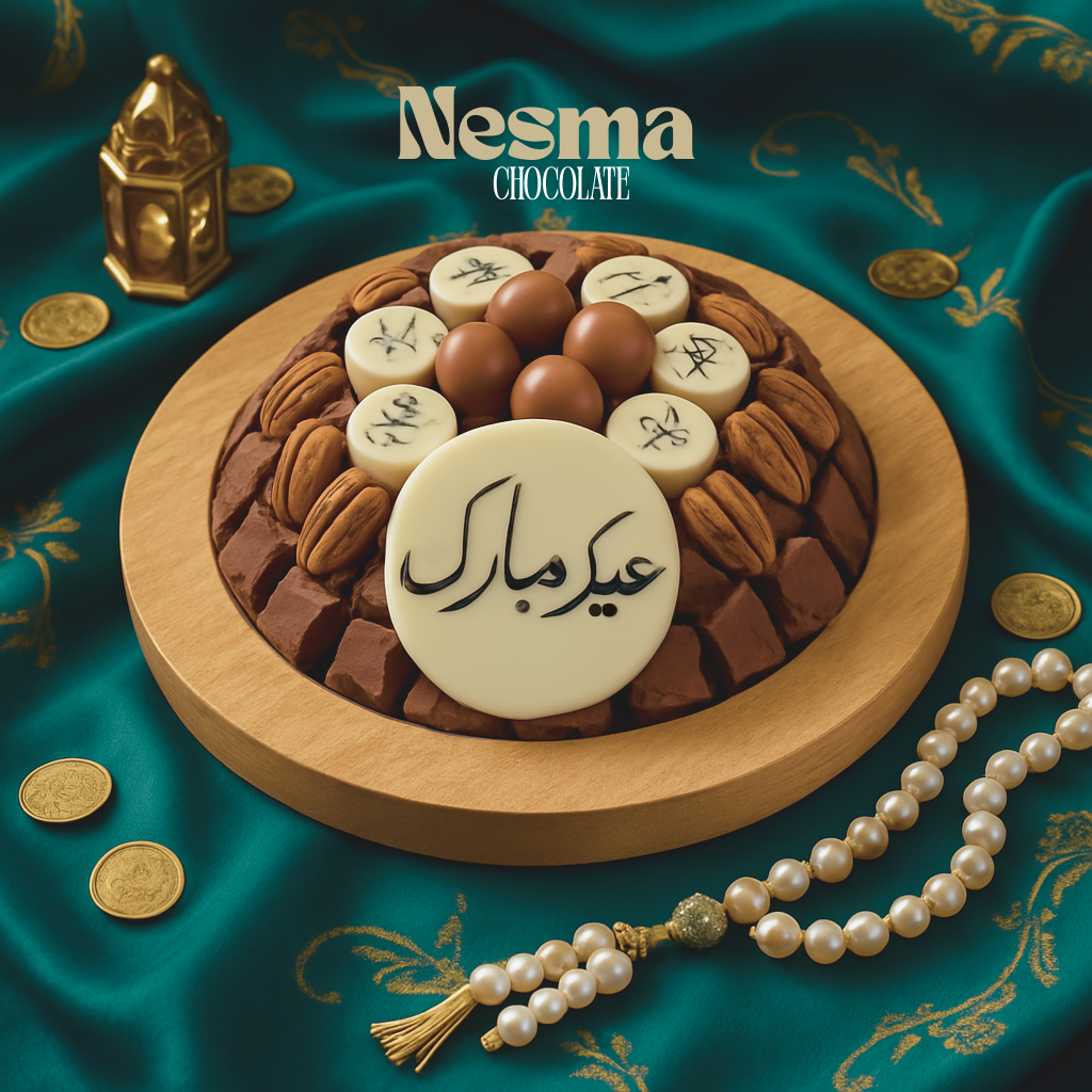 Eid Mubarak wood chocolate tray