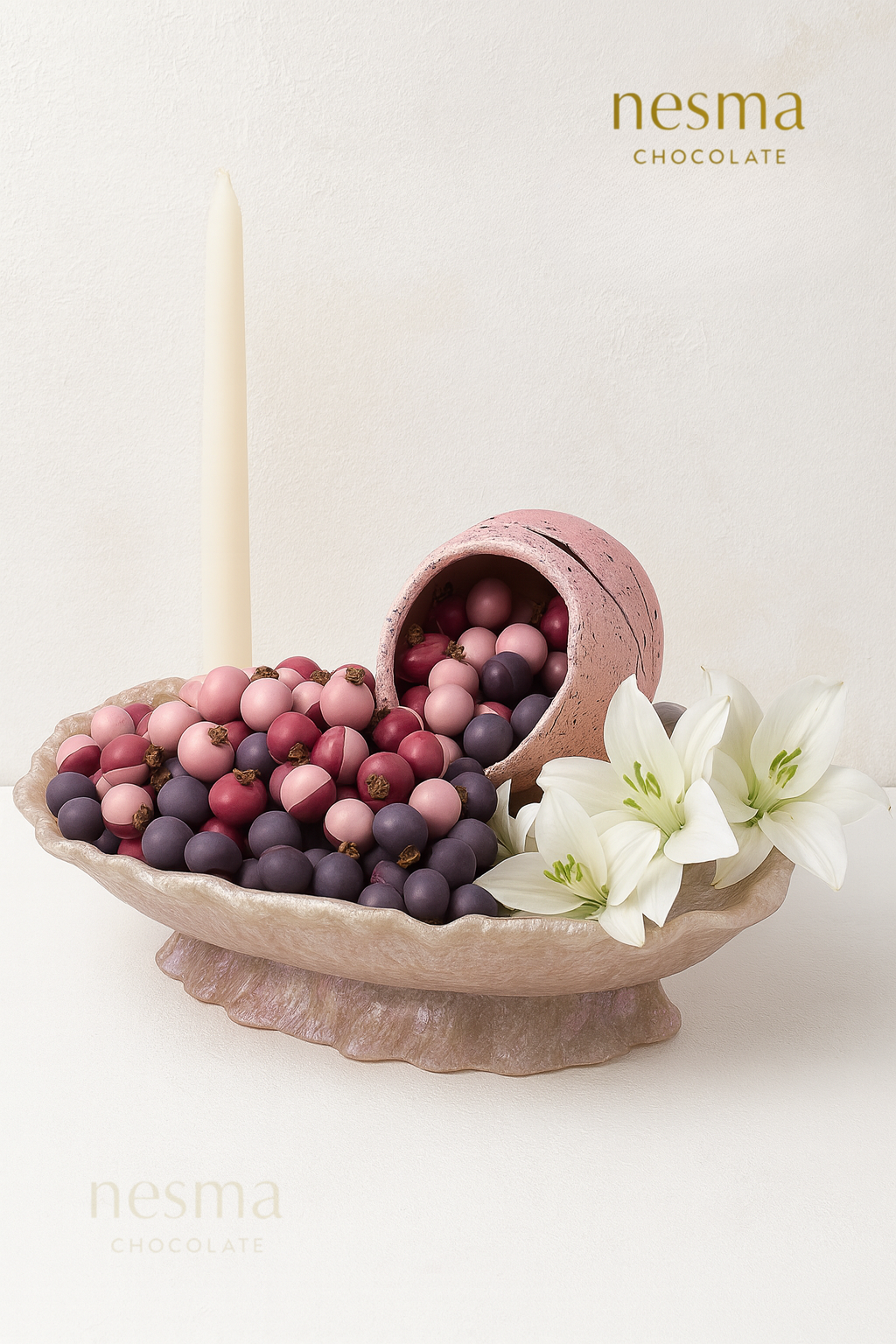 Pink Chocolate Shell Chocolate Tray