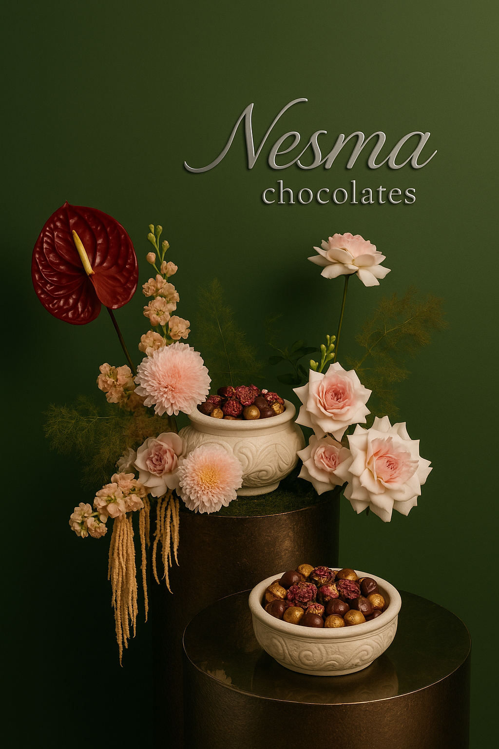 Eid mubarak chocolate tray with flowers